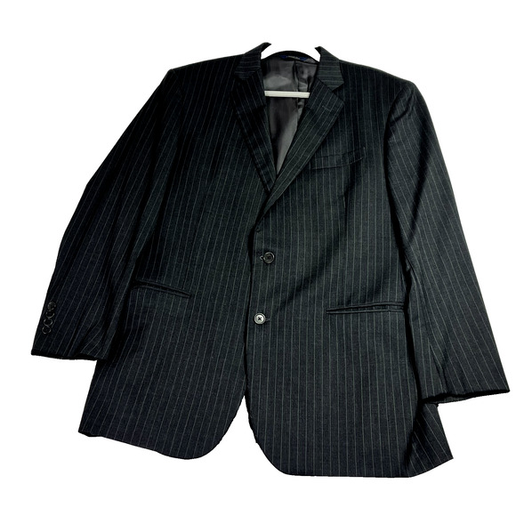 Brooks Brothers 1818 Madison Blazer Mens 44L/W39 Gray Striped Suit Jacket Wool - Picture 1 of 15